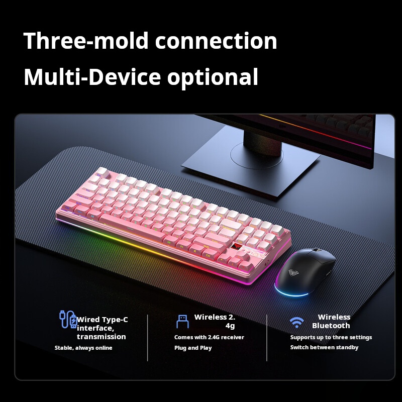 AULA F87 Pro V2 Tri-mode 87 Ke - Gaming Keyboard Hot Swappable ulasan dan harga