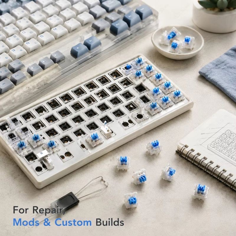 DT21 100Pcs DIY Mechanical Key - Keyboard Gaming Blue Switch ulasan dan harga