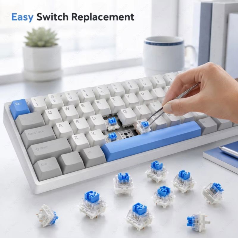 DT21 100Pcs DIY Mechanical Key - Keyboard Gaming Blue Switch ulasan dan harga